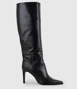 Velia80 Western Knee High Boot In Black