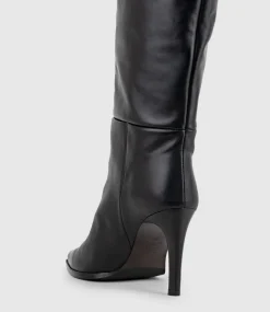 Velia80 Western Knee High Boot In Black