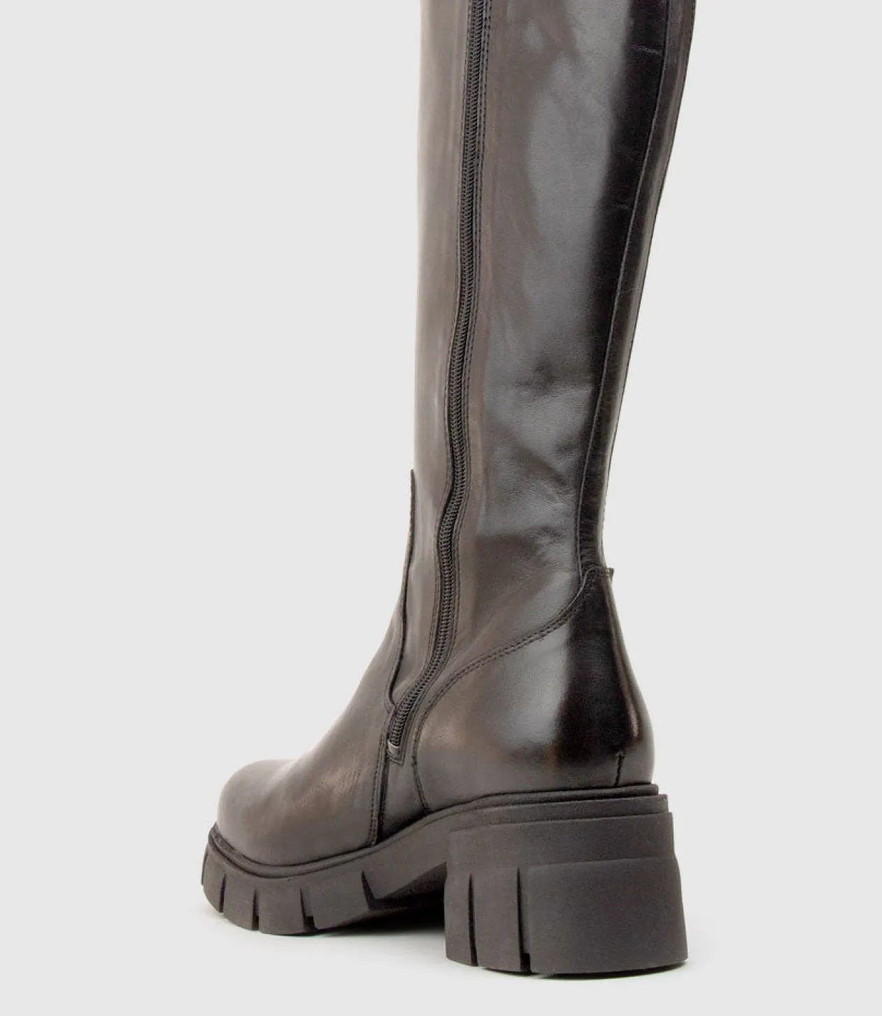 Verge Knee High Boot With Gusset In Black