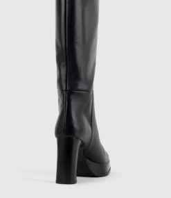 Verita95 Platform Knee High Boot In Black