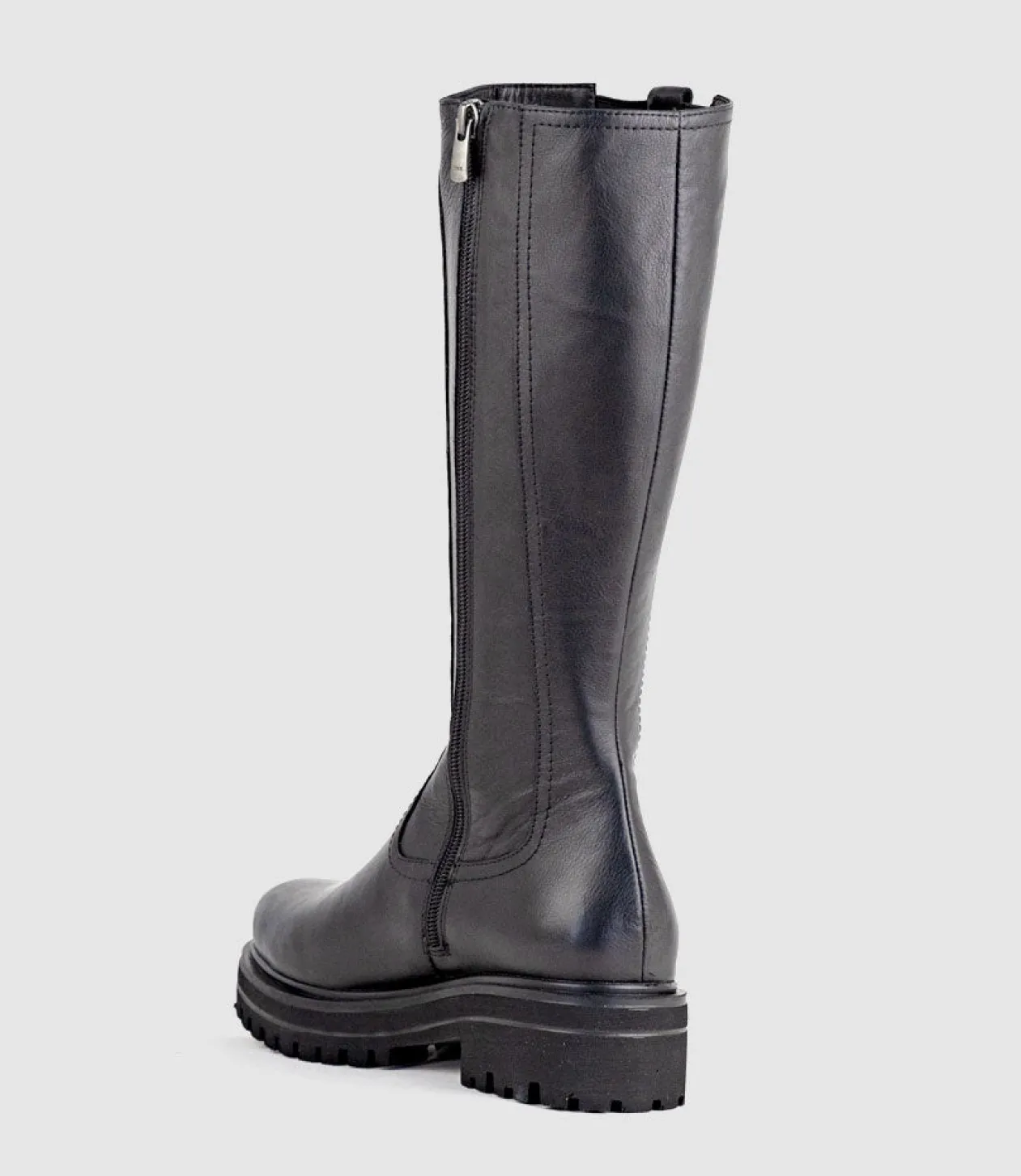 Verne Knee High Boot With Gusset In Black