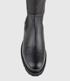Verne Knee High Boot With Gusset In Black