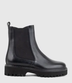 Wallace Chukka Boot On Lug Sole In Black Calf