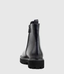 Wallace Chukka Boot On Lug Sole In Black Calf