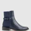 Warner30 Half And Half Ankle Boot In Navy Calf