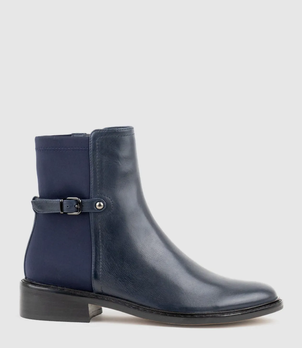 Warner30 Half And Half Ankle Boot In Navy Calf