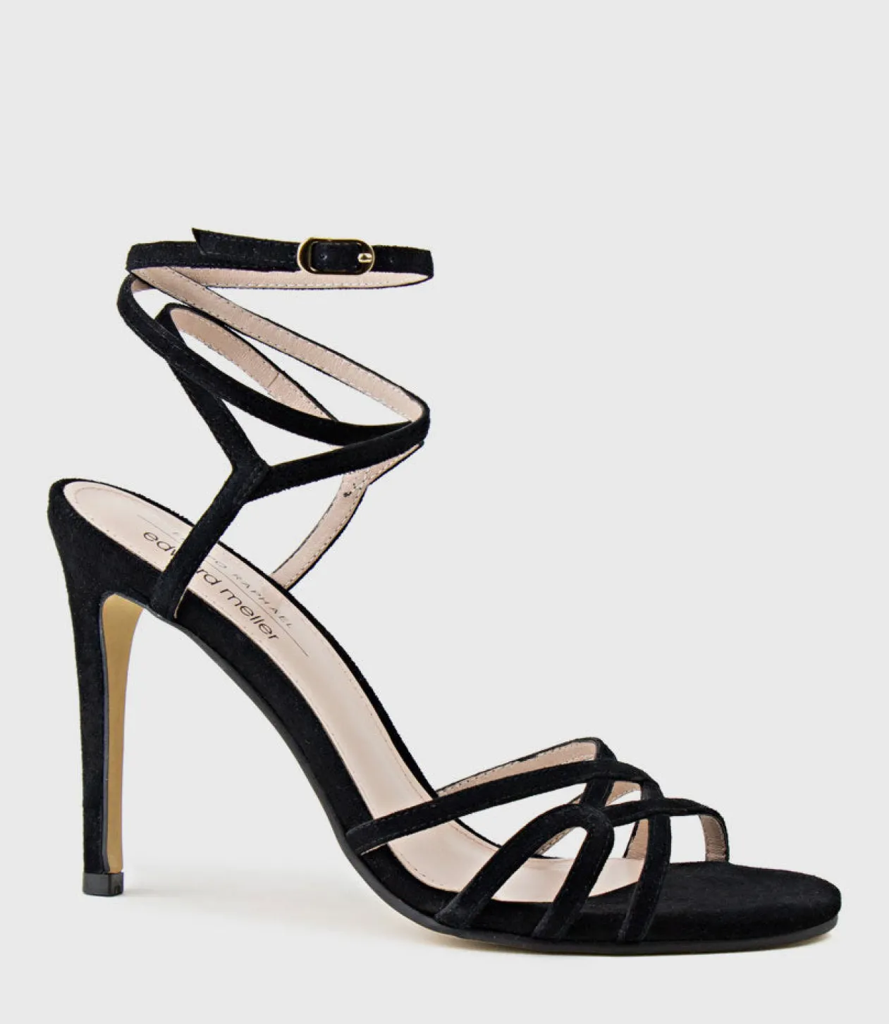 Whimsy100 Multi Strap Sandal In Black Suede