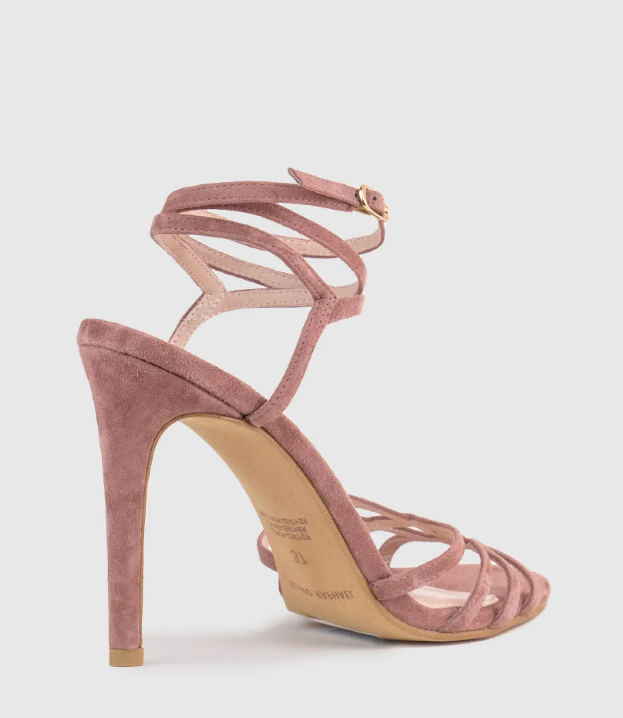 Whimsy100 Multi Strap Sandal In Dusty Rose Suede