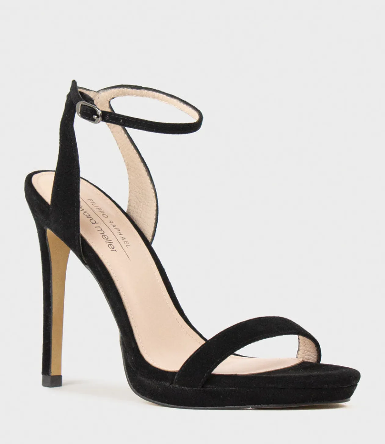 Whisper110 Single Strap Platform Sandal In Black Suede