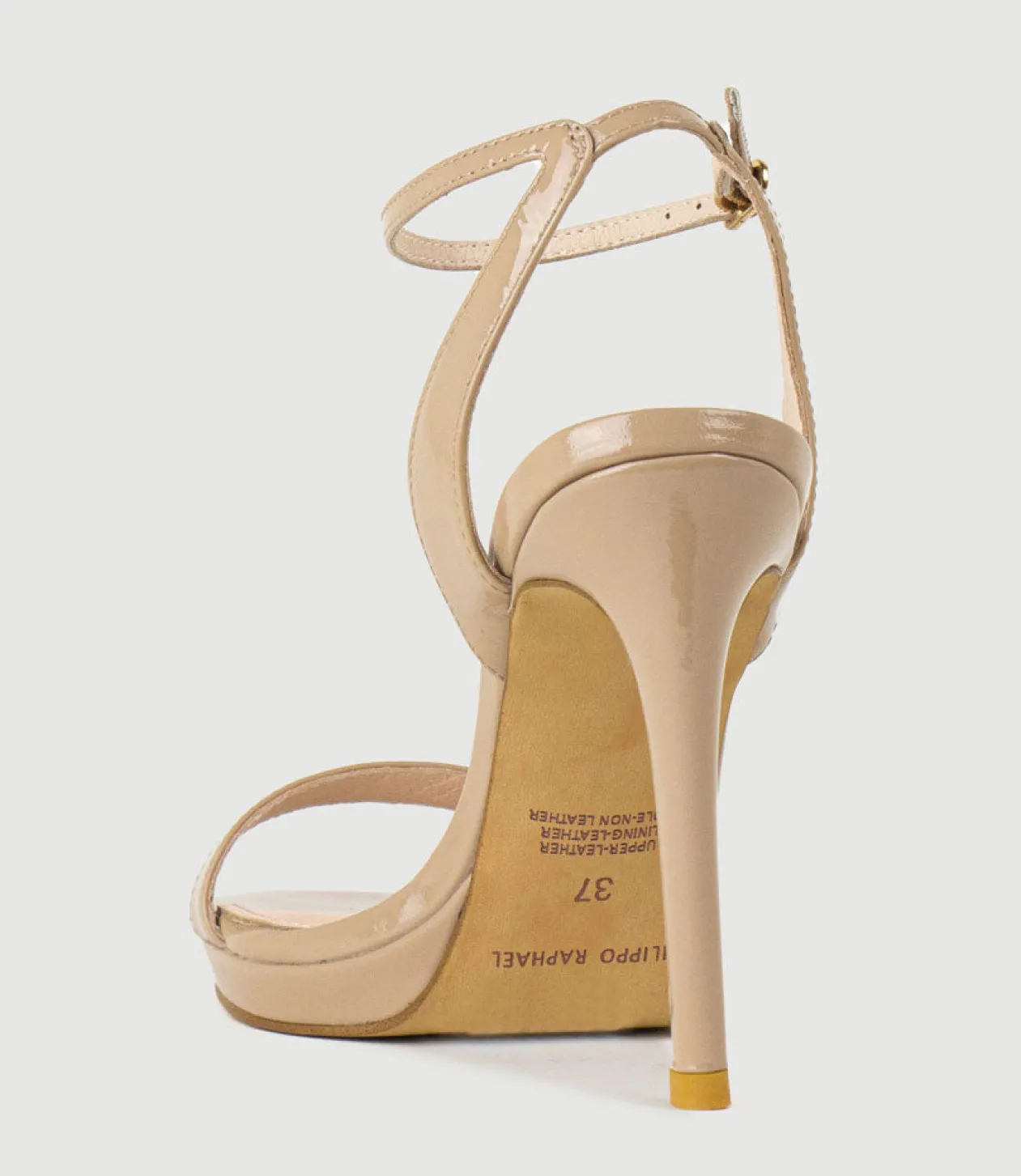 Whisper110 Single Strap Platform Sandal In Nude Patent