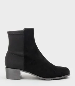 Wiley Half And Half Ankle Boot In Black Suede