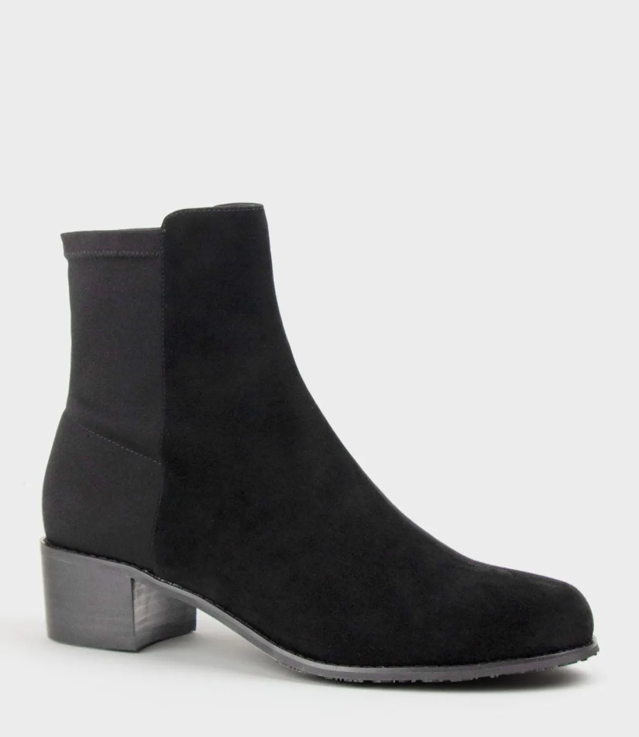 Wiley Half And Half Ankle Boot In Black Suede