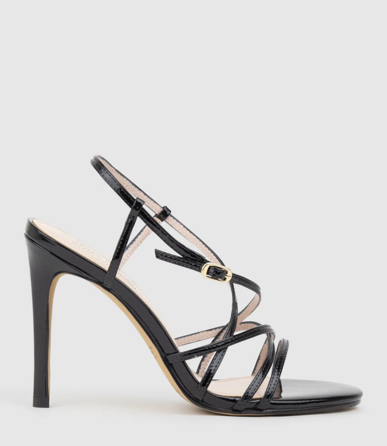 Willa100 Strappy Sandal In Black Patent