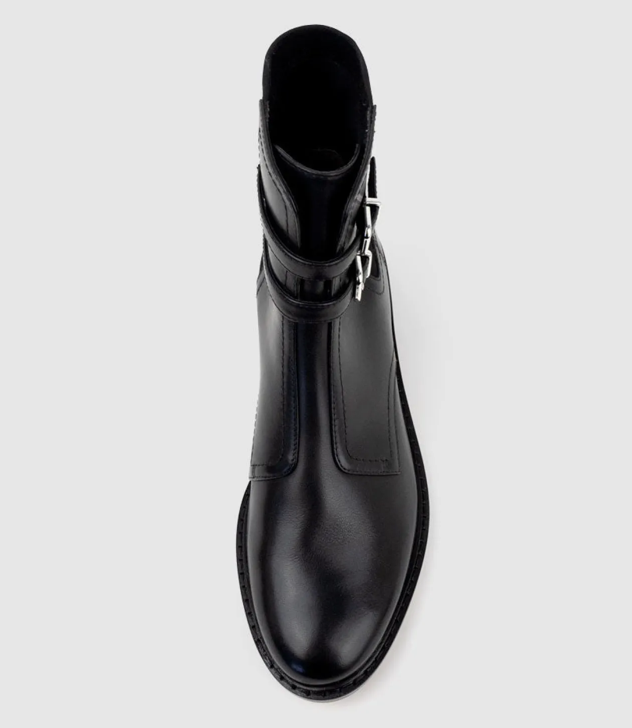 Willis30 Two Buckle Ankle Boot In Black Waxy Calf