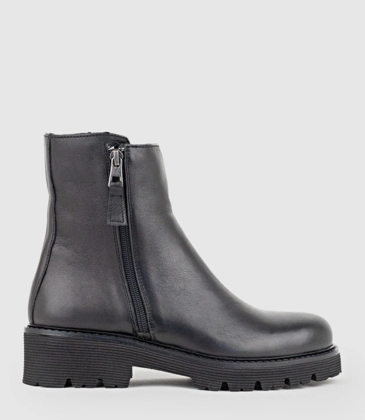 Wilma Double Zip Ankle Boot In Black