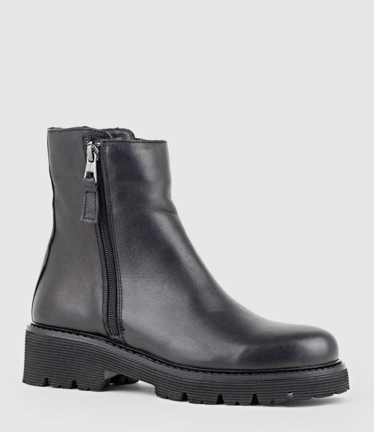 Wilma Double Zip Ankle Boot In Black