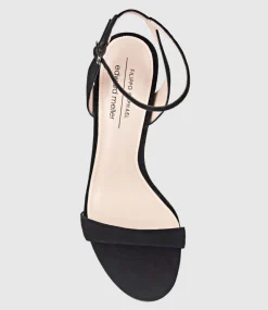 Wisp100 Single Strap Sandal In Black Suede