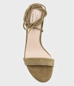 Wisteria100 Ankle Tie Sandal In Camel Suede
