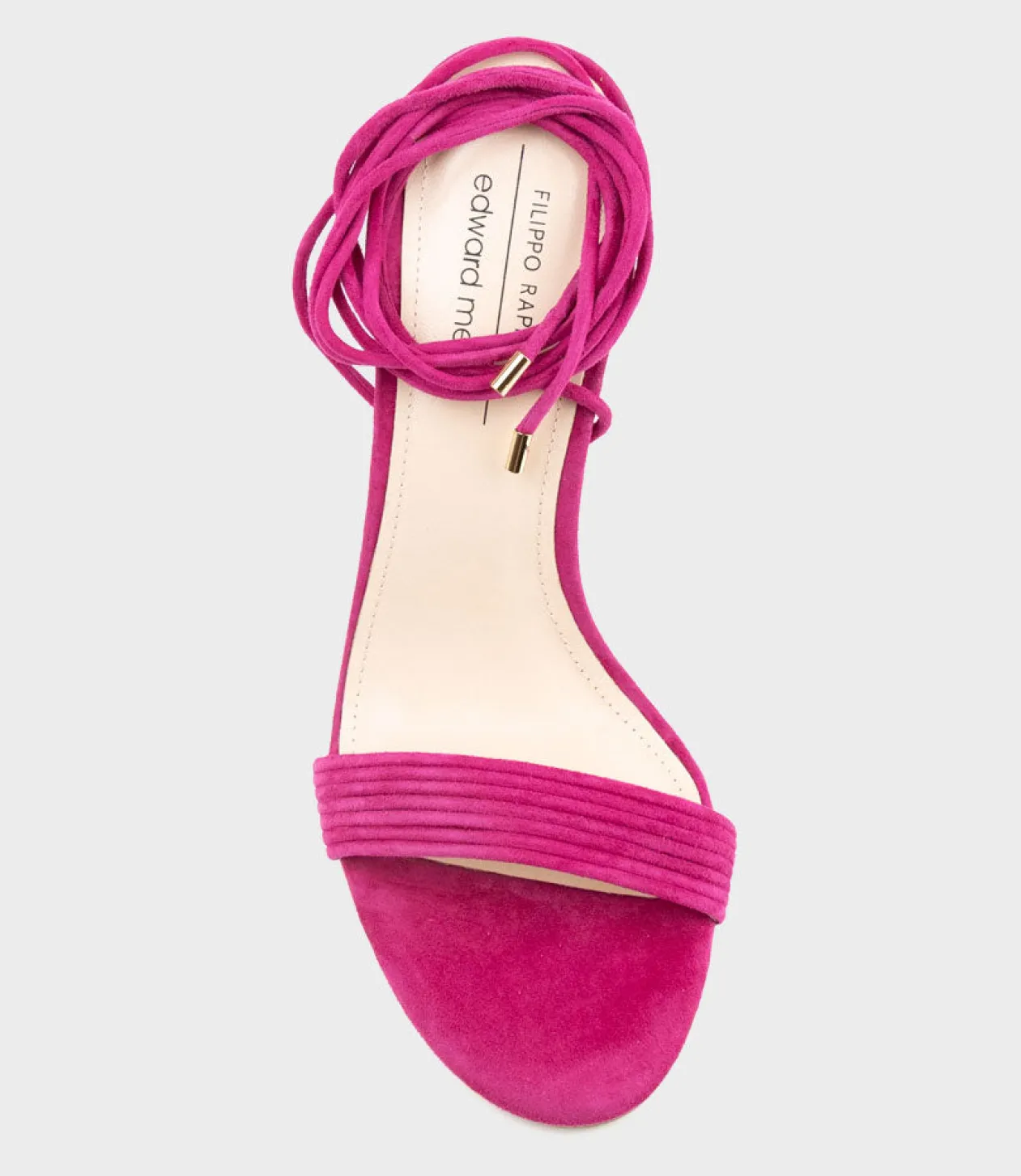 Wisteria100 Ankle Tie Sandal In Hot Pink Suede