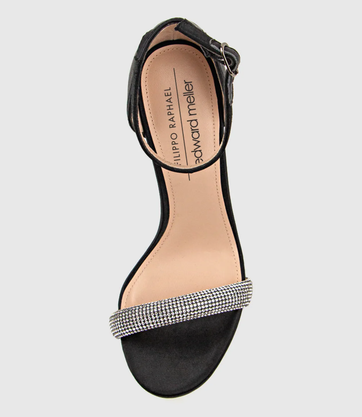 Wistful110 Diamond Band Platform Sandal In Black Satin