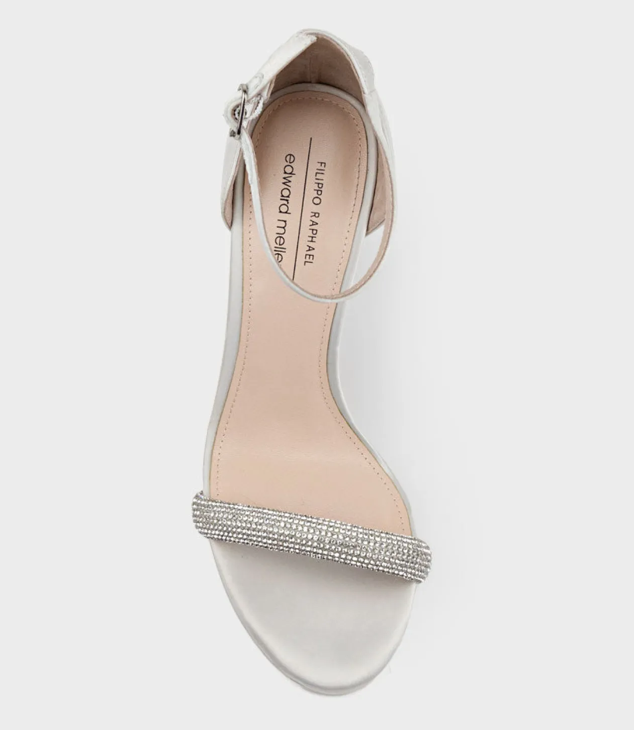 Wistful110 Diamond Band Platform Sandal In Ivory Satin