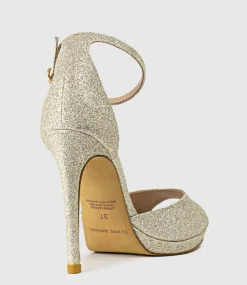 Wren110 Peep Toe Platform Sandal In Platinum Ritz