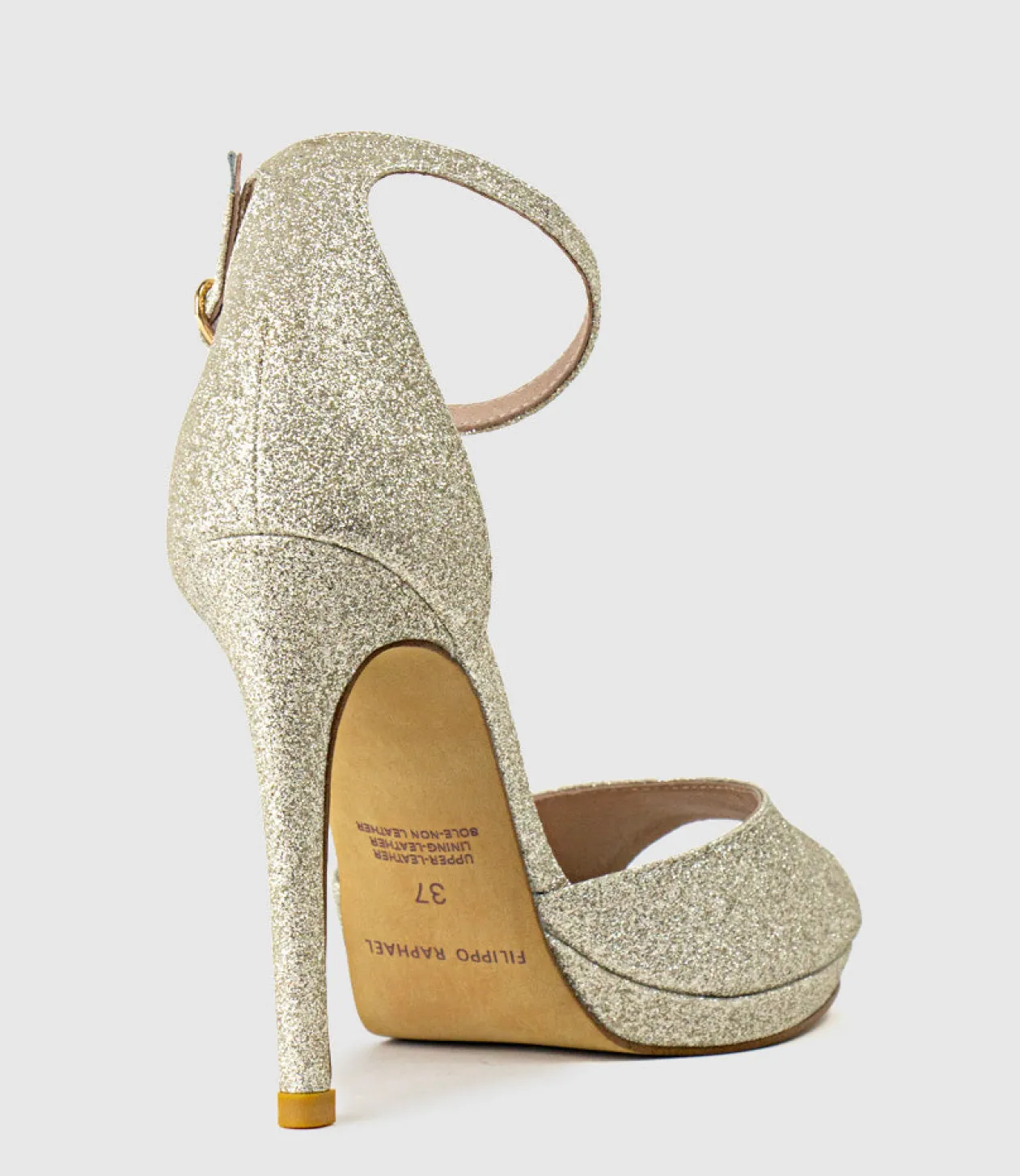 Wren110 Peep Toe Platform Sandal In Platinum Ritz