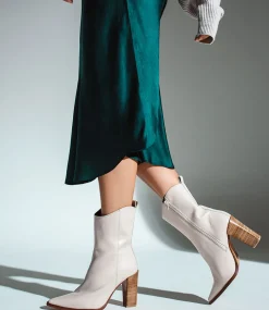 Xena Western Ankle Boot In Ivory