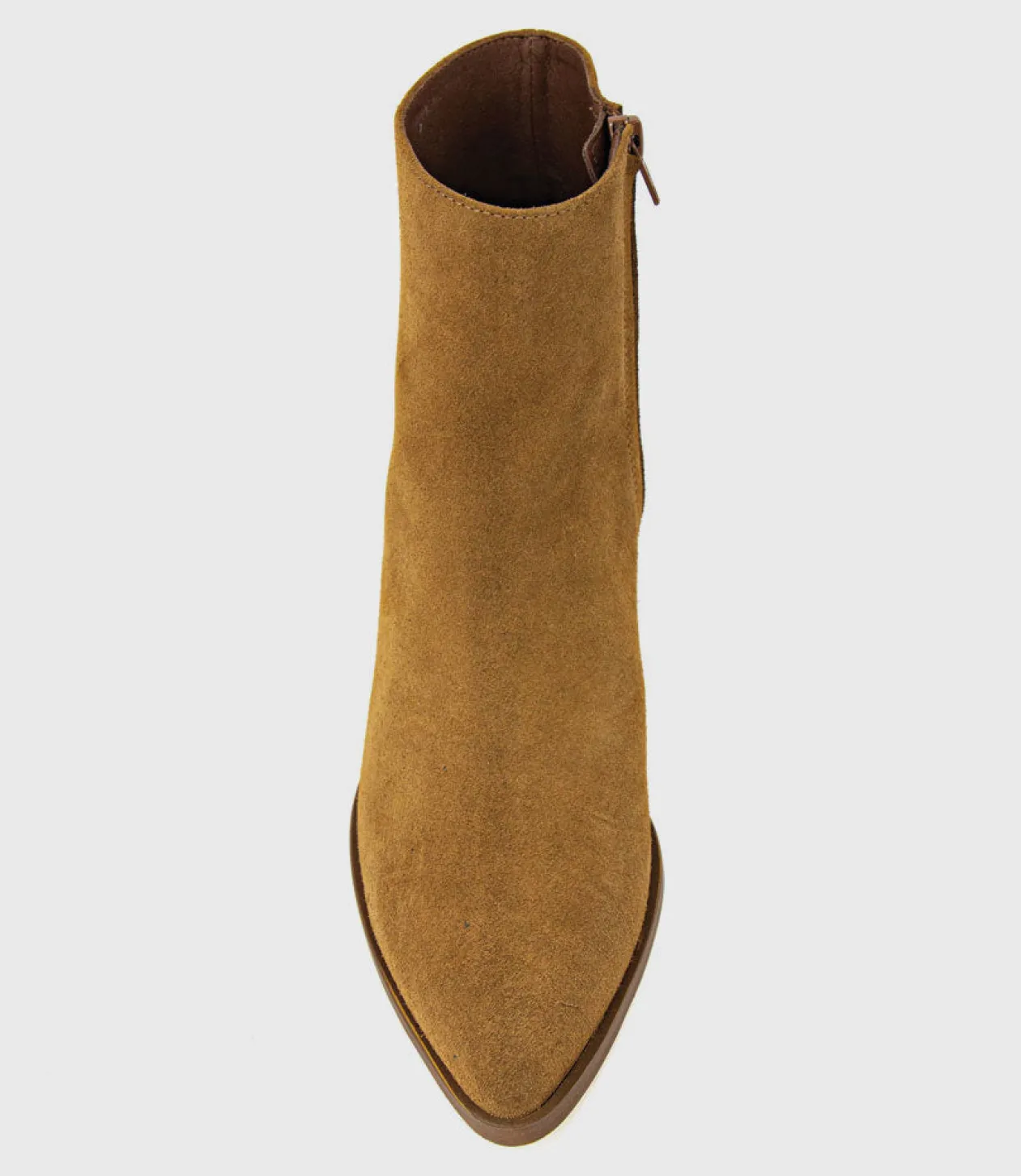 Xilla Western Style Ankle Boot In Tobacco Suede