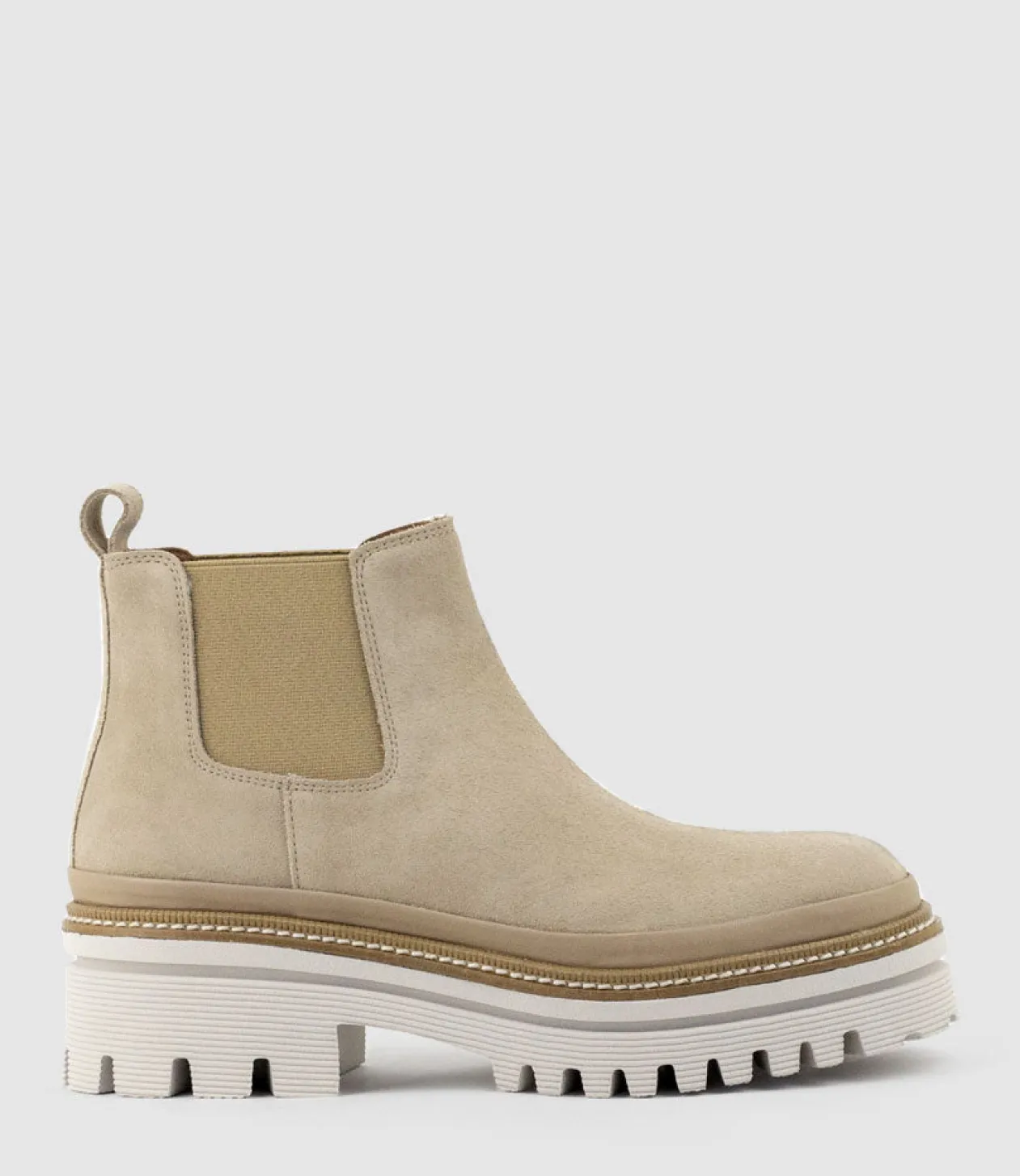Yael Lug Sole Boot In Sand Suede