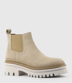 Yael Lug Sole Boot In Sand Suede