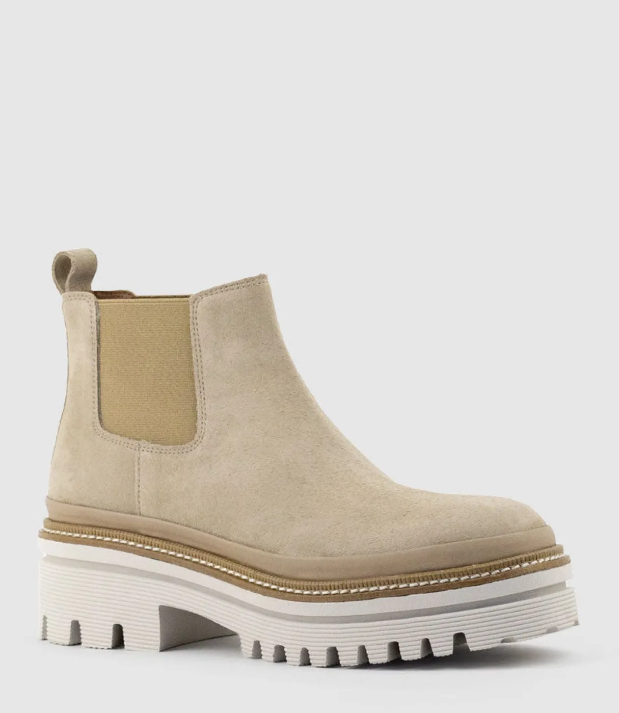 Yael Lug Sole Boot In Sand Suede