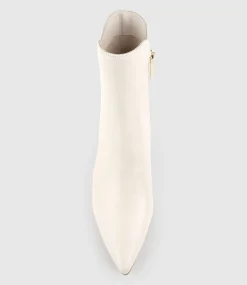 Zaid75 Pointed Ankle Boot In Offwhite Calf