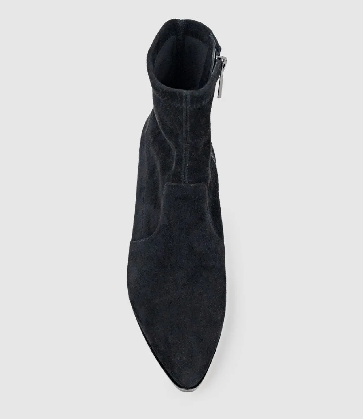 Zairo60 Block Heel Sock Boot In Black Suede