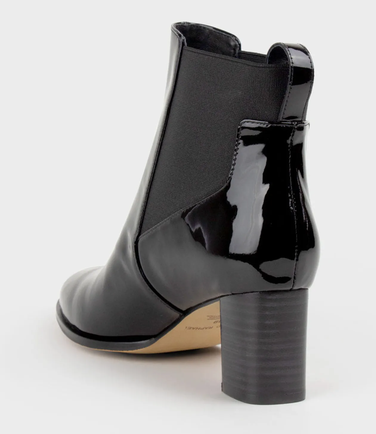 Zappa60 Block Heel Elastic Back Boot In Black Patent