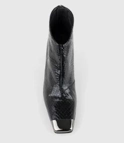Zelda85 Cap Toe Ankle Boot In Black Reptile