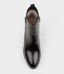 Zen60 Block Heel Two Zip Boot In Black