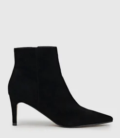 Zika75 Pointed Ankle Boot In Black Suede