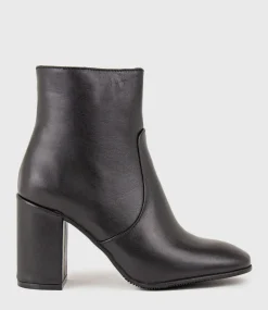Zymmer Block Heel Boot With Square Toe In Black